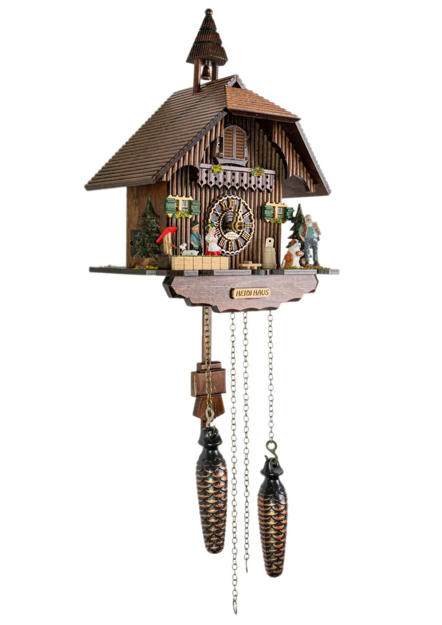 Cuckoo Clock Heidi House Battery (2) Chalet Battery Operated / Quartz Cuckoo Clock following Heidi storyline and plays music made by Hönes