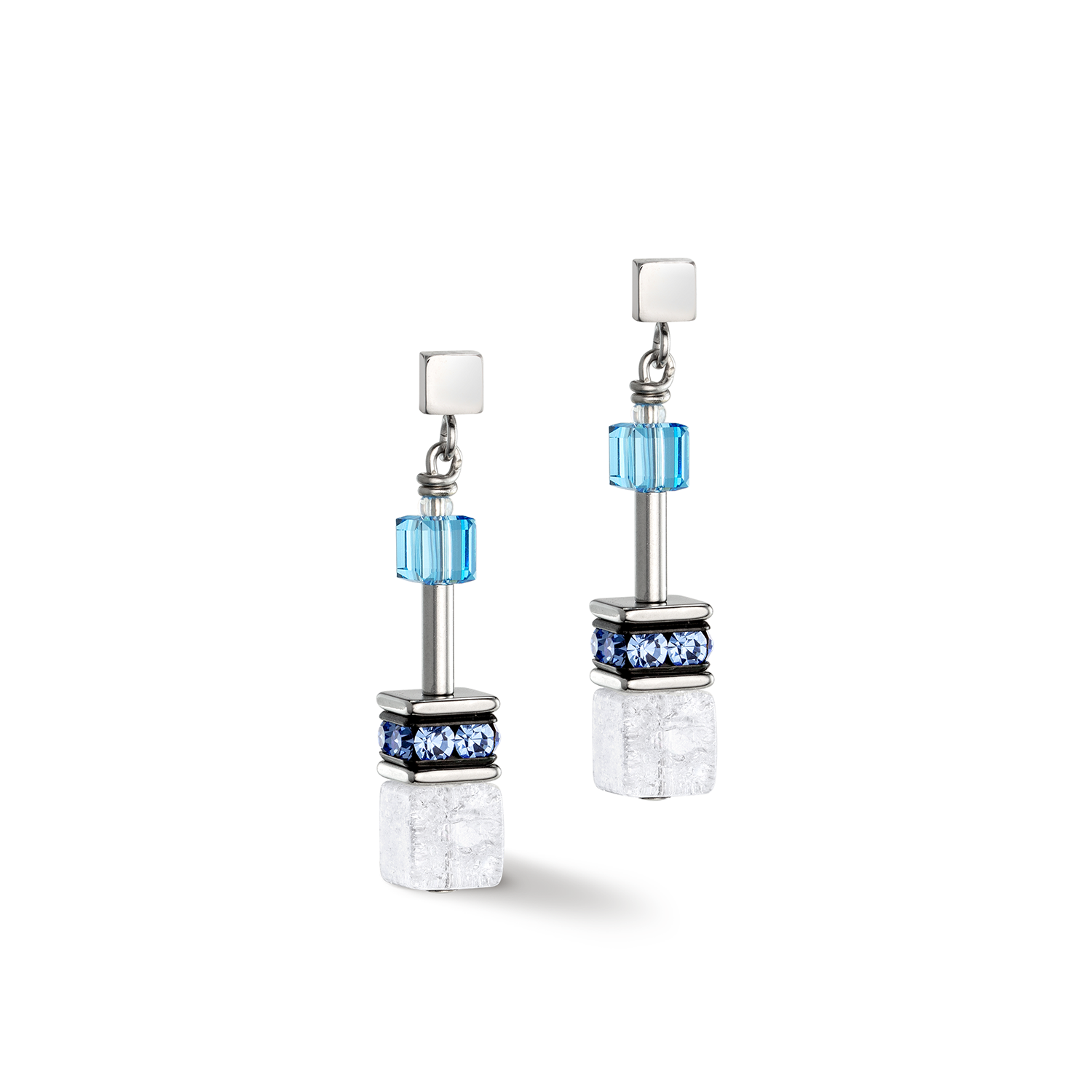 CDL | GeoCUBE® Iconic Nature Earrings | Blue-white CDL | GeoCUBE® Iconic Nature Earrings | Blue-white
