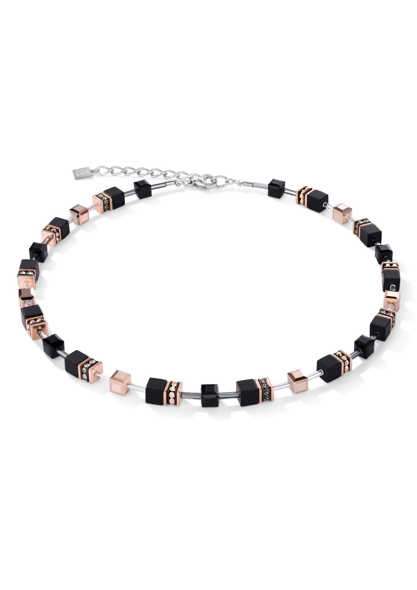 CDL | GeoCUBE® Necklace Onyx | Black-rose Gold