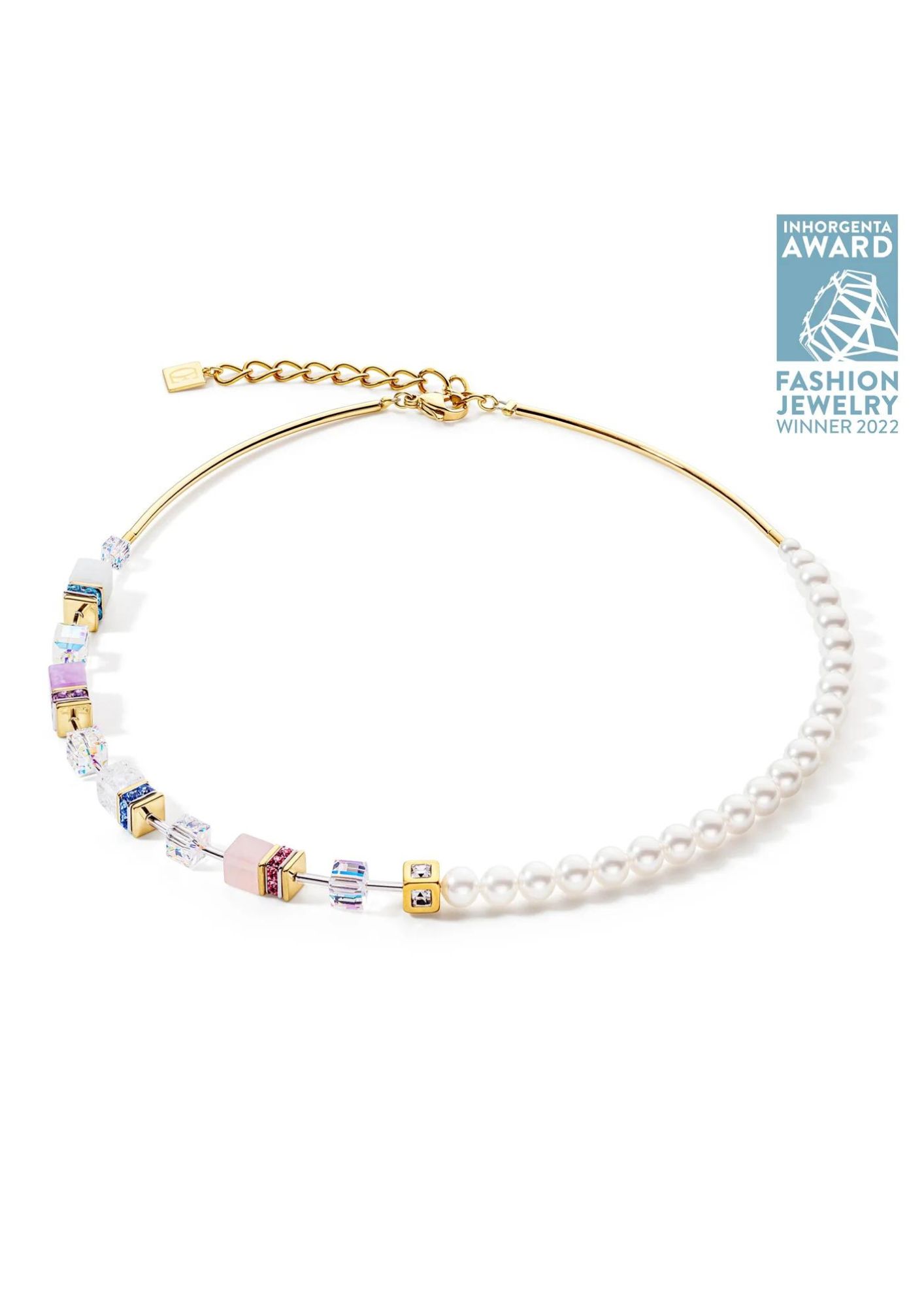 CDL | GeoCUBE® Precious Fusion Pearls Necklace | Multicolour Pastel