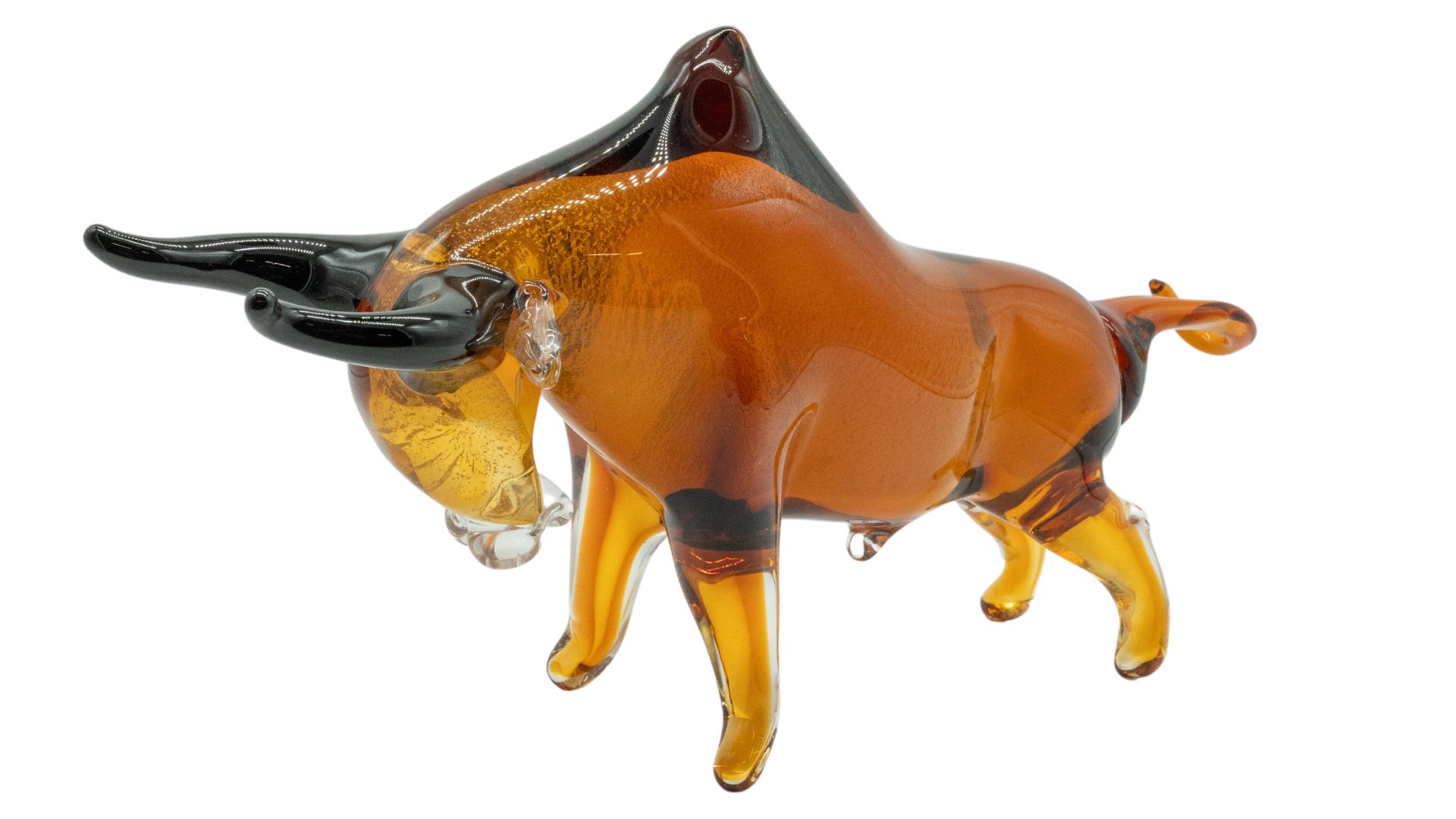 Glass Bull | Amber | 18cm