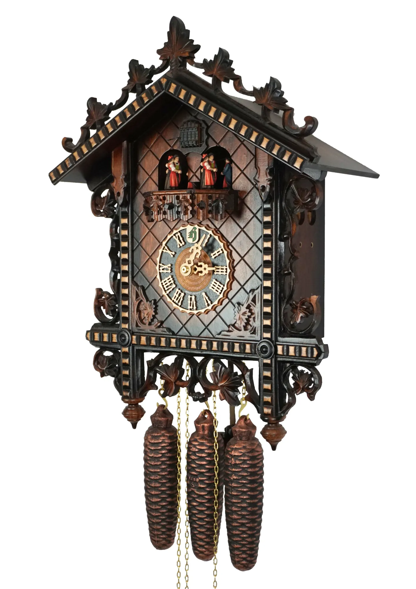 Cuckoo Clock Train Station 8 Day Movement with Music (2) Large sized authentic Black Forest mechanical cuckoo clock originaly designed for a cuckoo clock competition in 1860s, meant to represent the train station duing the German industrial revolution
