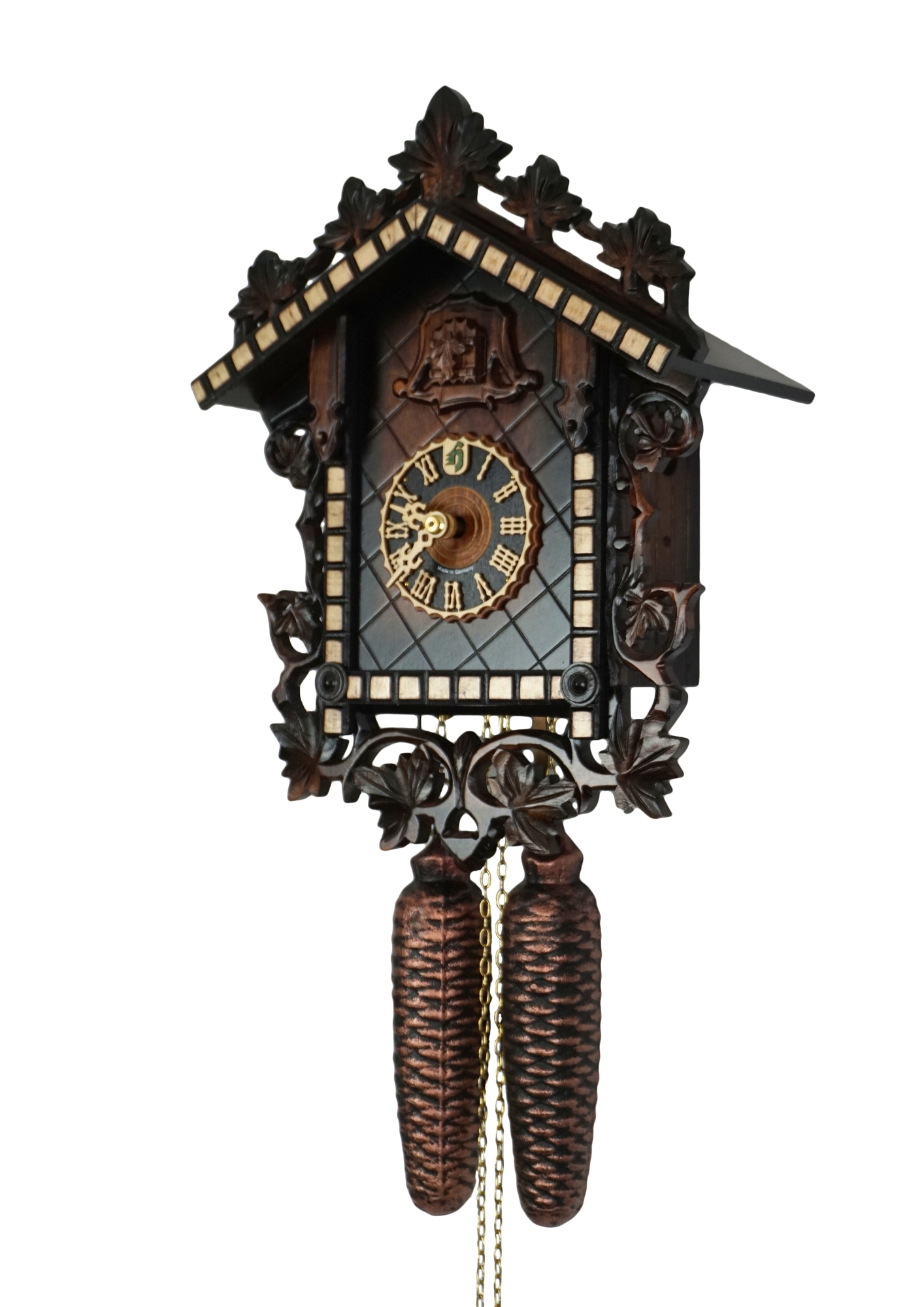 Cuckoo Clock Train station Small 8 Day Movement (2) small authentic Black Forest mechanical cuckoo clock originaly designed for a cuckoo clock competition in 1860s, meant to represent the train station duing the German industrial revolution