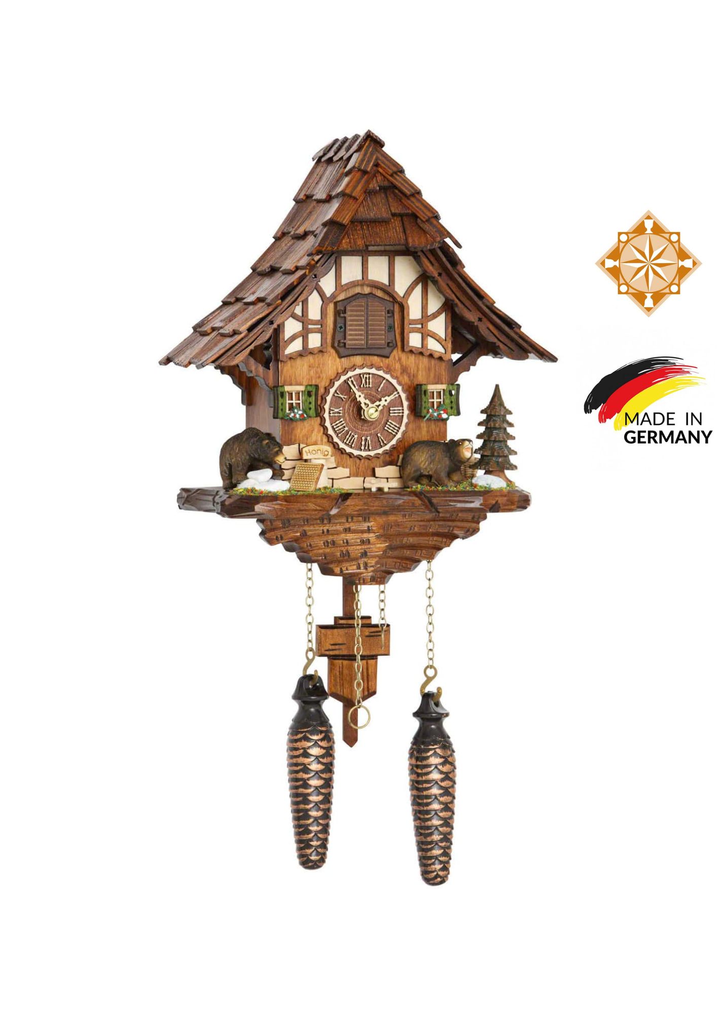 Cuckoo Clock | Forest Hut & Bears | Battery