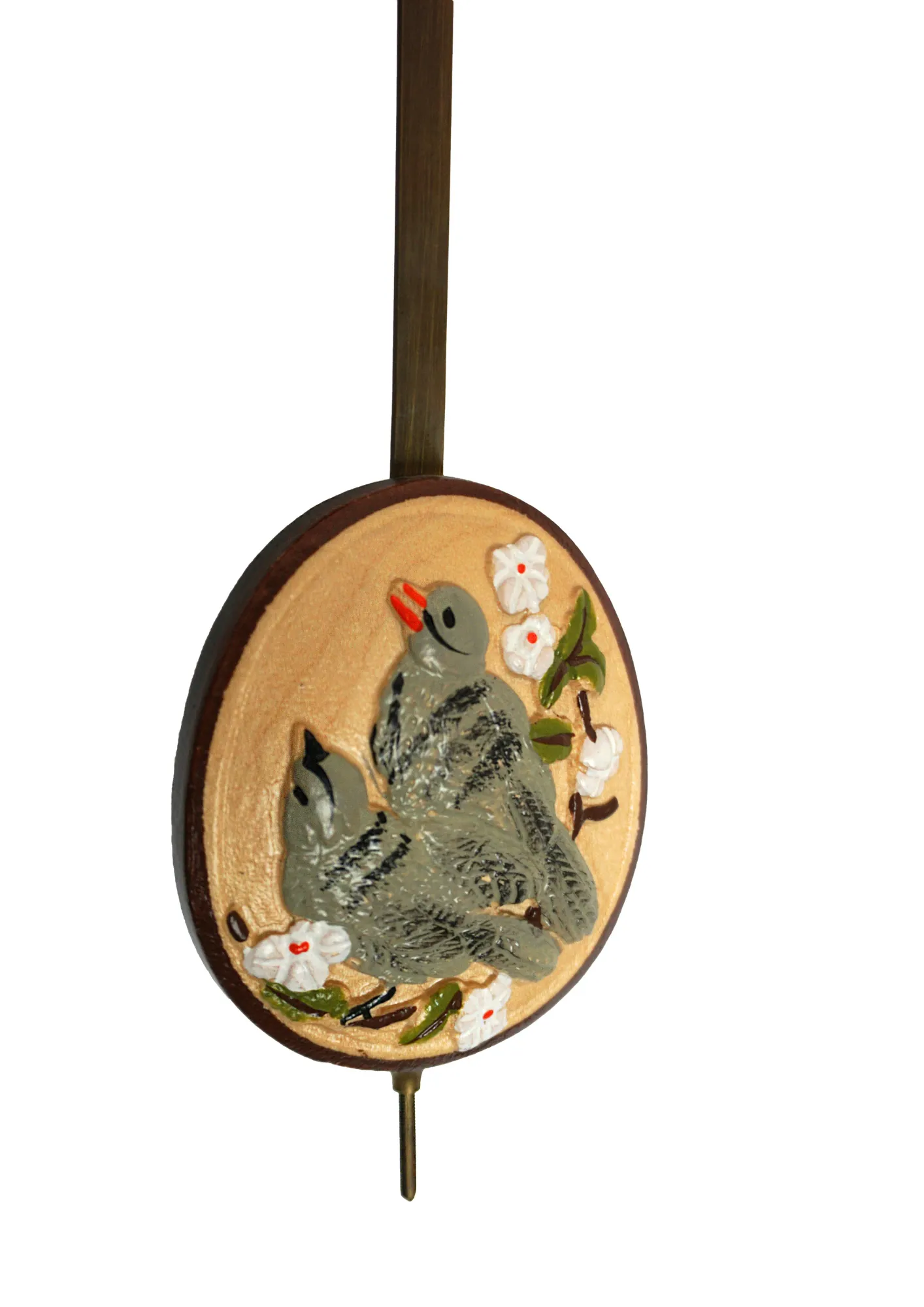 Chalet shingle roof mechanical black forest cuckoo clock with presice attention to detail. The kids are turning their heads and kissing, water wheel turns and the dancers are dancing as the music is playing