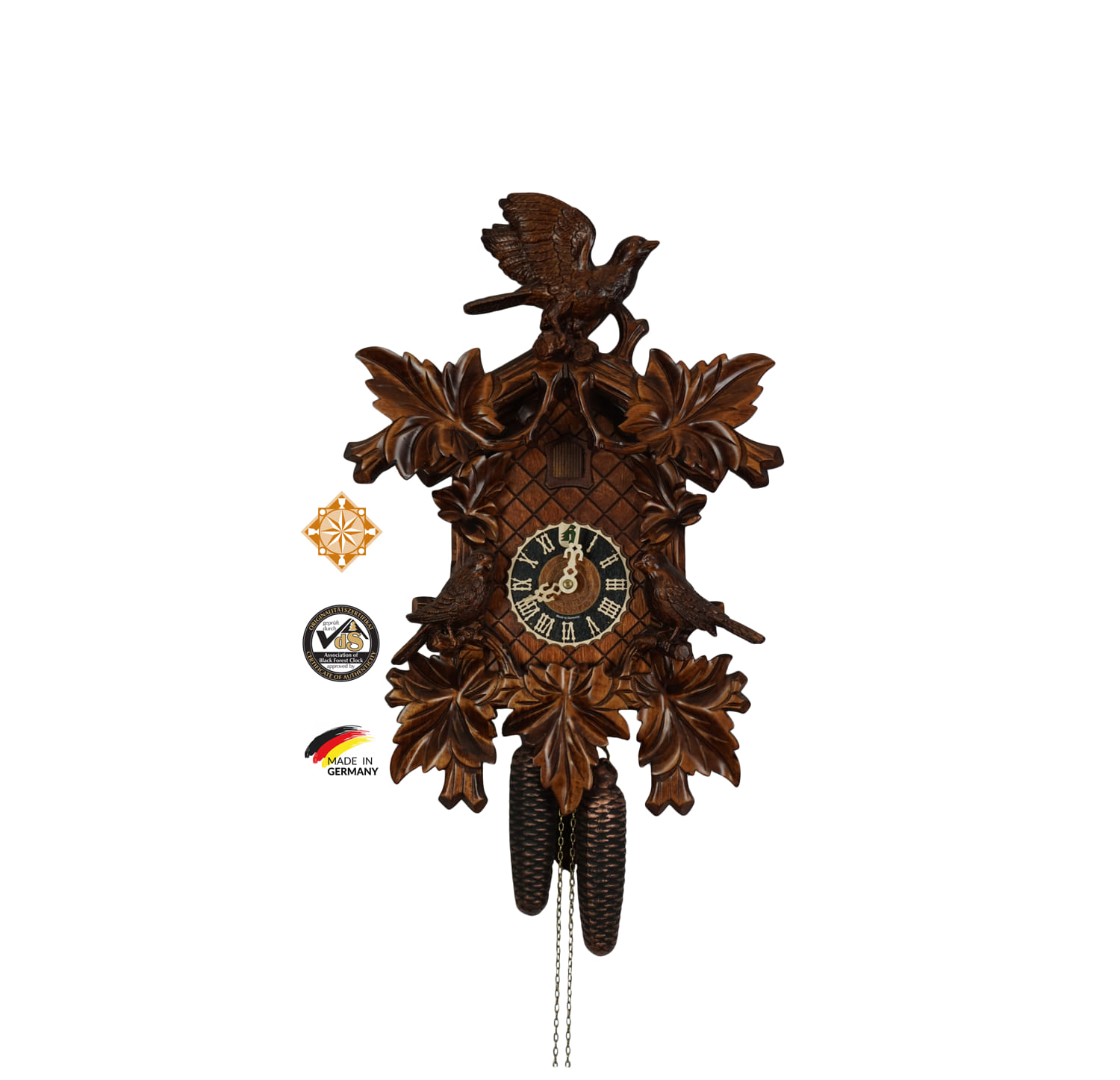 Cuckoo Clock | Traditional, Three Birds | 8 Day Movement