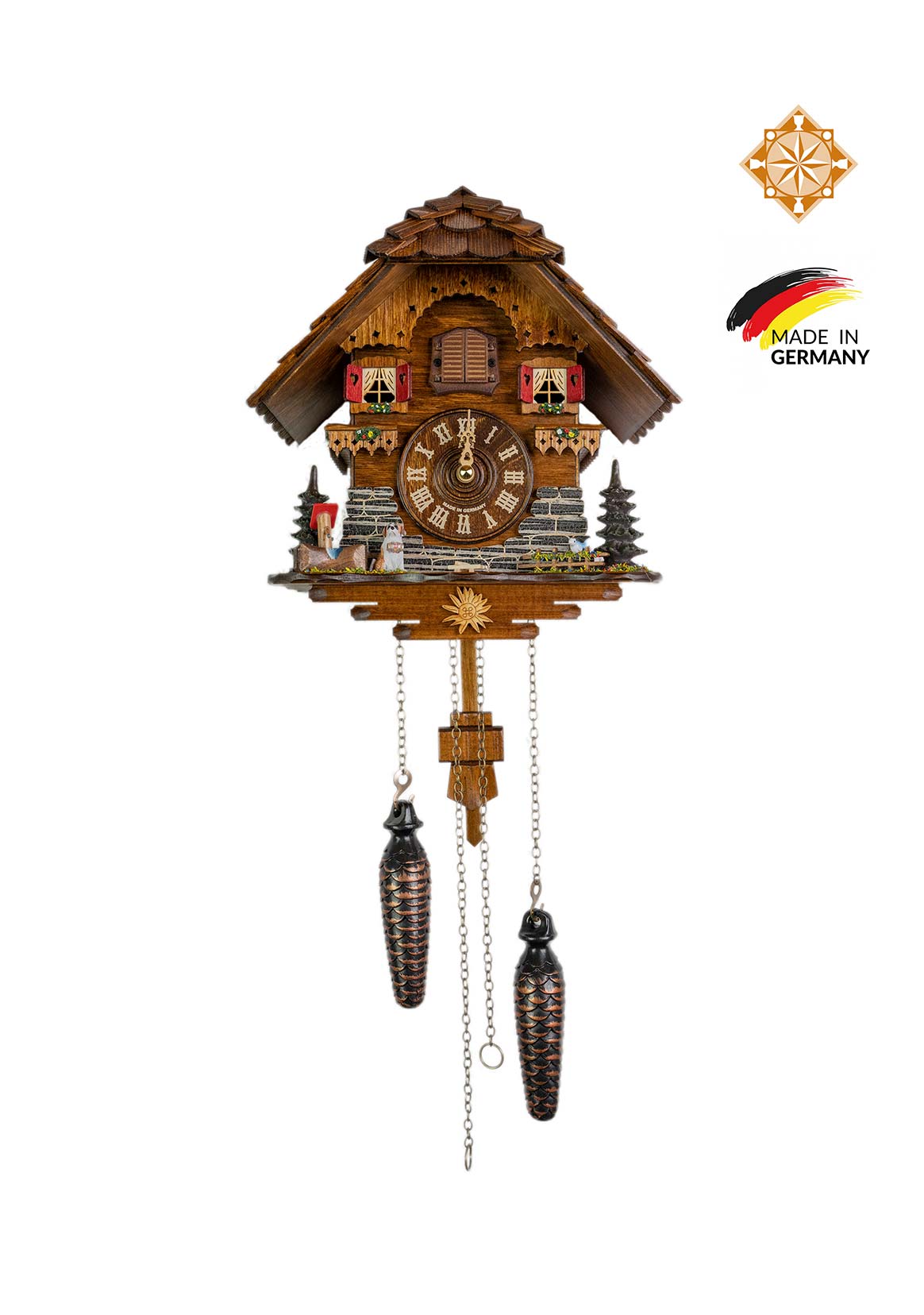 Cuckoo Clock | Chalet with St. Bernard | Battery
